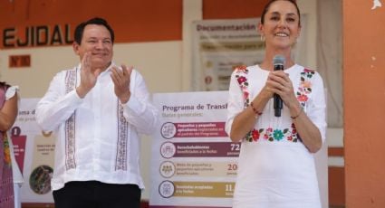 Claudia Sheinbaum anuncia programas de apoyo para agricultores y productores de miel en Chocholá